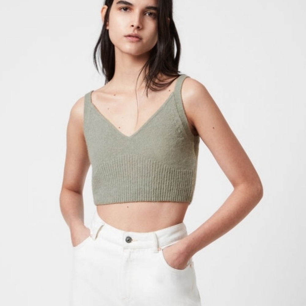 All Saints Leanne Crop top (sea green/green bay)